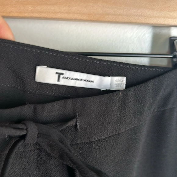 T Alexander Wang black drawstring wide leg trouser. Sz 4 - Picture 6 of 9